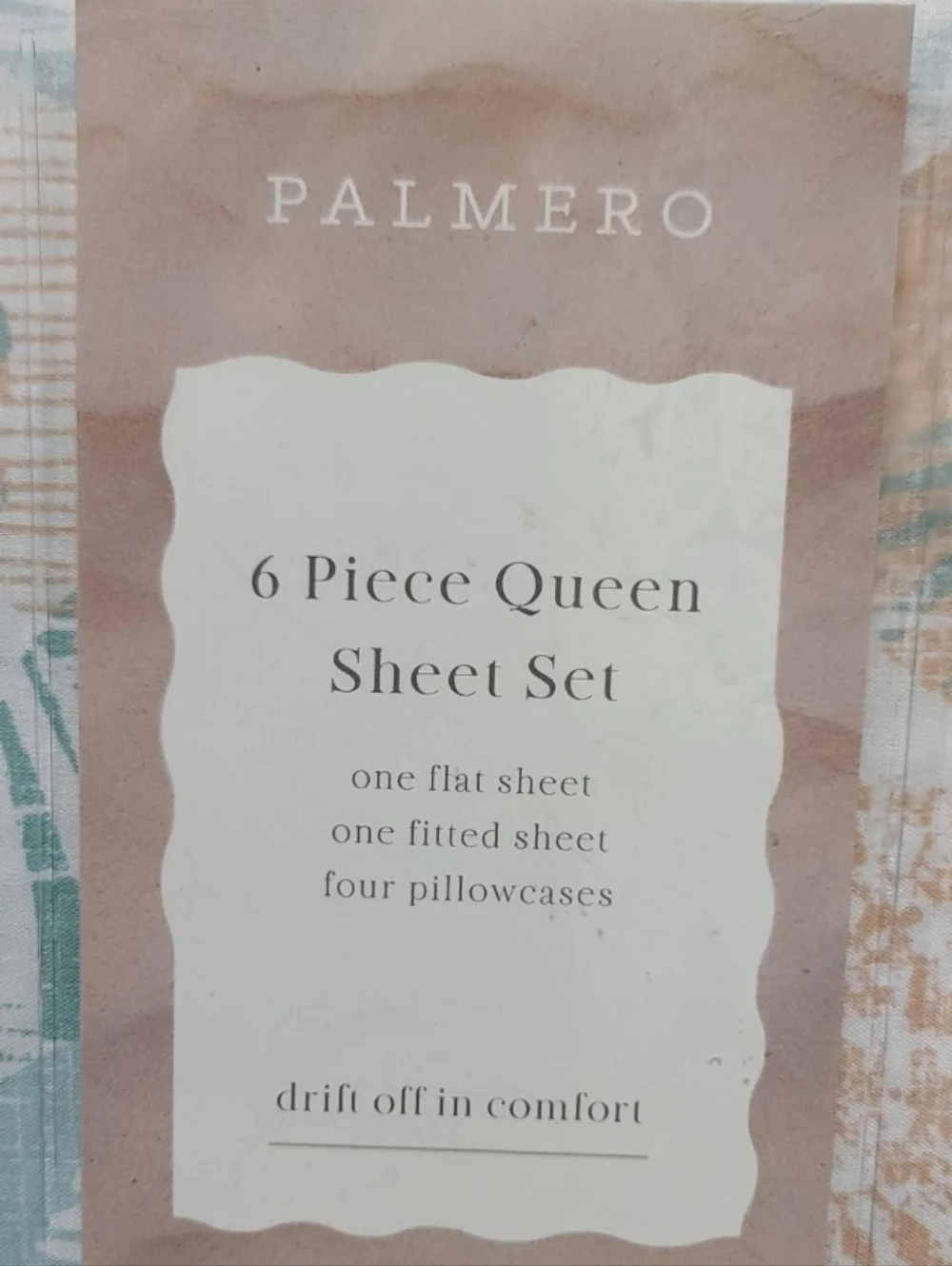 6pc Coastal Palm Leaf Tropical Sunset Queen Bed Sheets 4 Pillowcases Decor Set